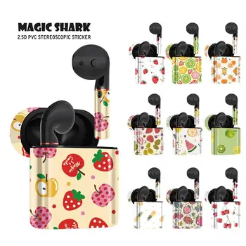 

Magic Shark Lemon Berry Pineapple Melon PVC Sticker Case Cover Wrap Skin for Huawei Freebuds 2/2 Pro Earphone