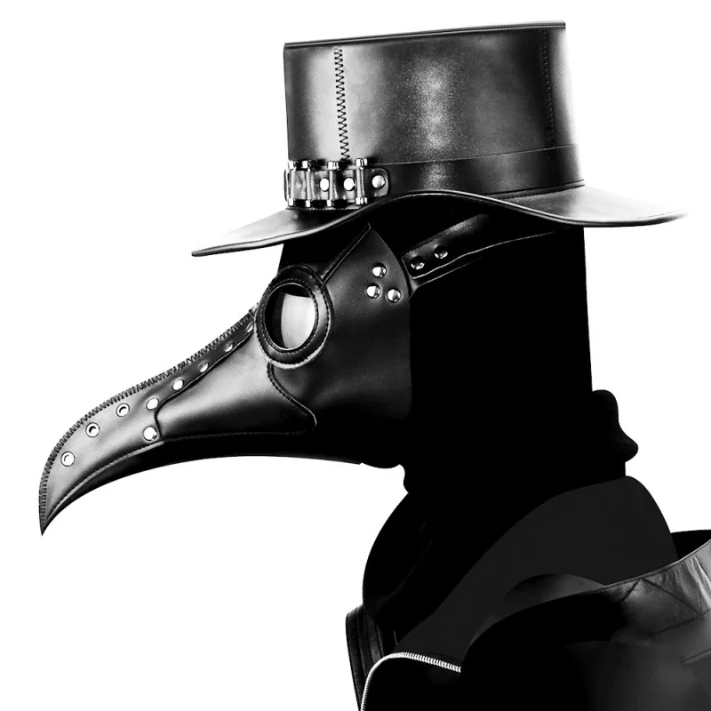 New Plague Doctor Mask Beak Doctor Mask Long Nose Cosplay Fancy Mask Leather Halloween Party beak Mask Movie Theme Props - Цвет: A