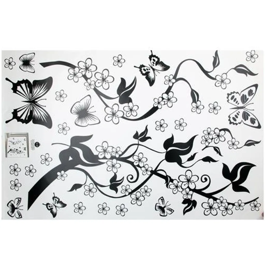 Наклейка на стену с бабочками цветами, бумажная настенная бумага, клейкая наклейка, креативная наклейка, художественная фреска, decoracion para ventanas