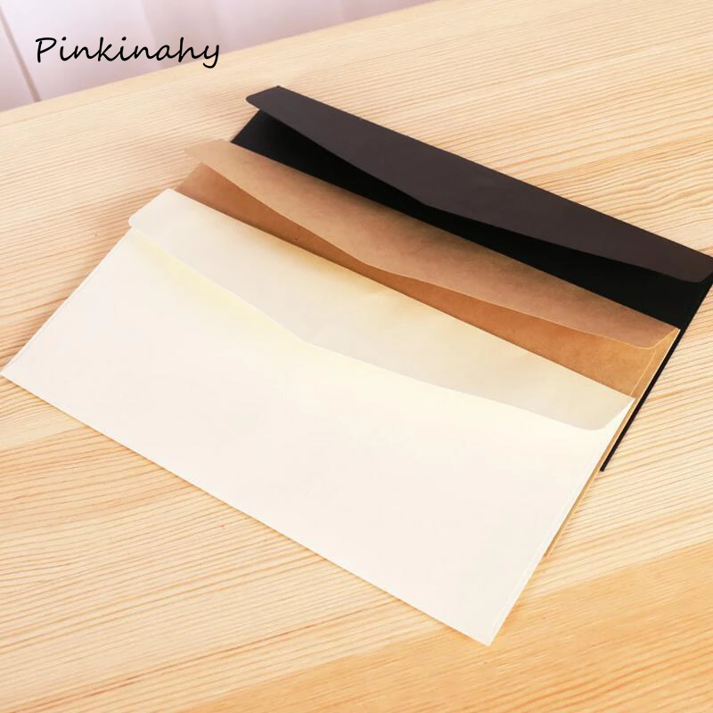 

100 pcs/lot Window Envelope Cute Retro Kraft Paper Envelopes Gift Card Office Stationery Supplier Simple Style