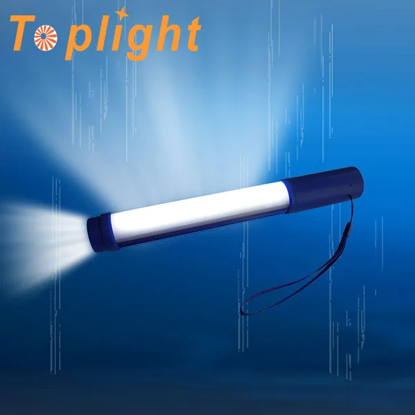 

USB Port Rechargeable LED Emergency Flashlight One Key Control Tube light multifunction Lamp Portable night light strobe bulb