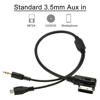 

3.5mm Mini Jack Aux MP3 Cable USB Adapter Music AMI MMI Interface for Audi A3 A4 A5 A6 TT for VW Jetta GLI Passat CC Touareg