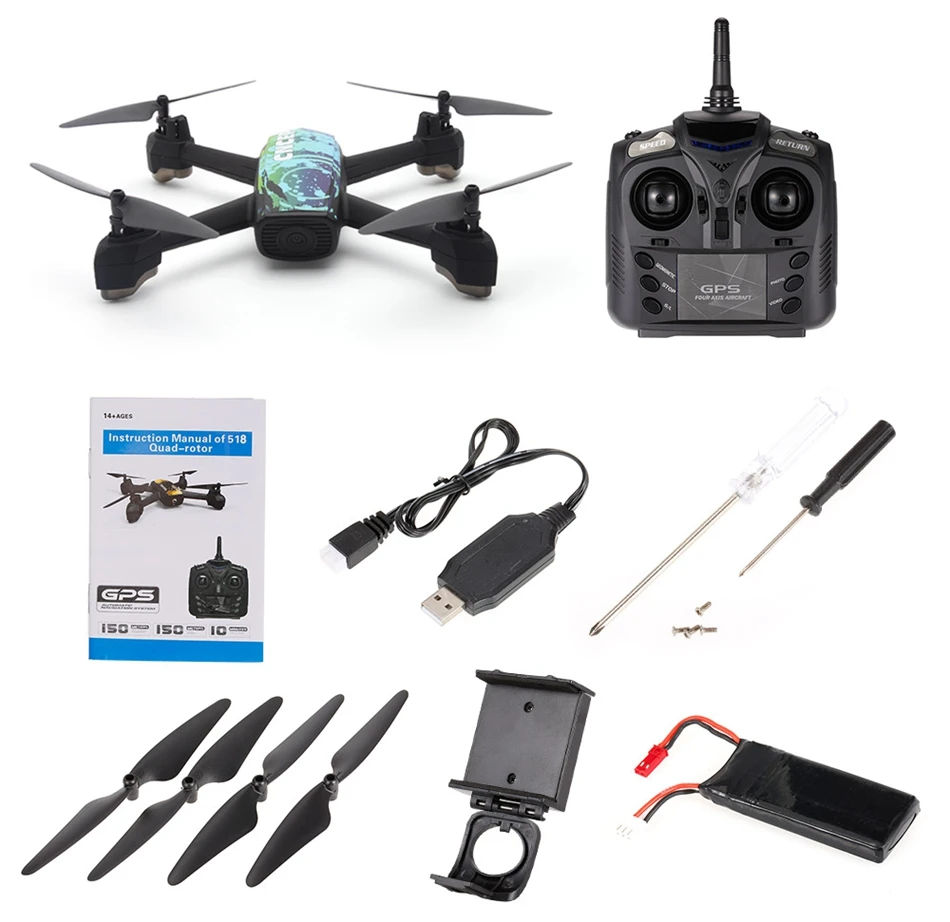 JXD 518 RC Quadcopter 720P HD Camera WIFI FPV GPS Mining Point Drone 2.4GHz 6 Axis Gyro Mini Drone 360 Rotation Headless Mode  (31)