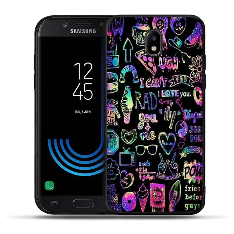 С живописным узором чехол для телефона для samsung Galaxy J3 J5 J7 G530 J6 Черный силиконовый чехол для J3 J5 J330F J530F euit - Цвет: H1145