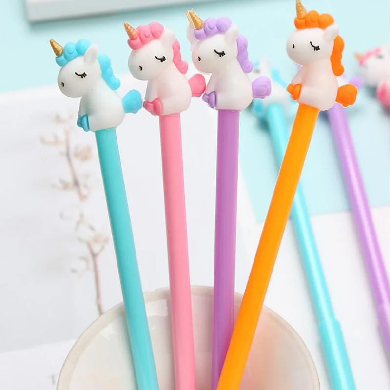 

Cute Unicorn Gel Pen Kawaii Unicorn Writing Supplies Korean Stationery Black Ink Rollerball Pen School Supplies Signature Pen