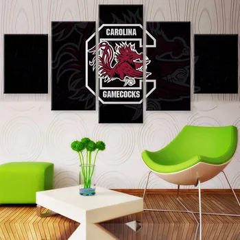 

5 pieces canvas paintings South Carolina Gamecocks Sports Team Logo wall art picture canvas printing paintings of home decor