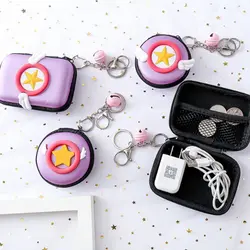 Девушка сердце для хранения кабелей сумки портативный квадратный телефон наушники ящик для хранения кабелей милый мультфильм Розовый