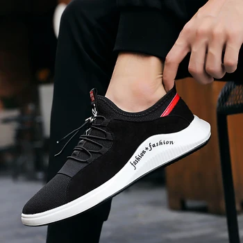 

Top 2018 Men's Luxury Casual Shoes Breathable Runner Shoe Light Sneakers Air Mesh Antiskid Outdoors Sportswear Size 39 44 45 46
