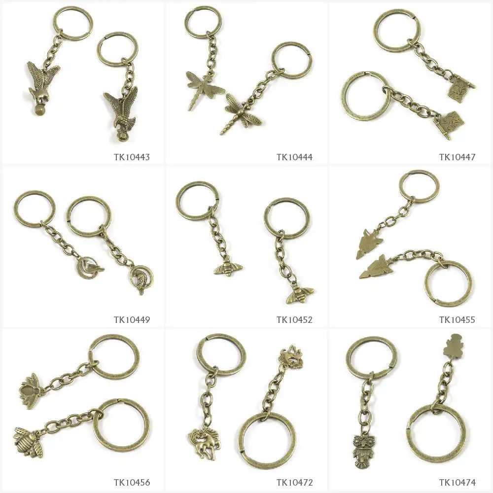 Metal Antique Bronze Keychain Keyring Keytag Key Chain Ring Eagle Hawk Dragonfly Pirate Skull Flag Bird Peace Pigeon Bee Flying | Украшения