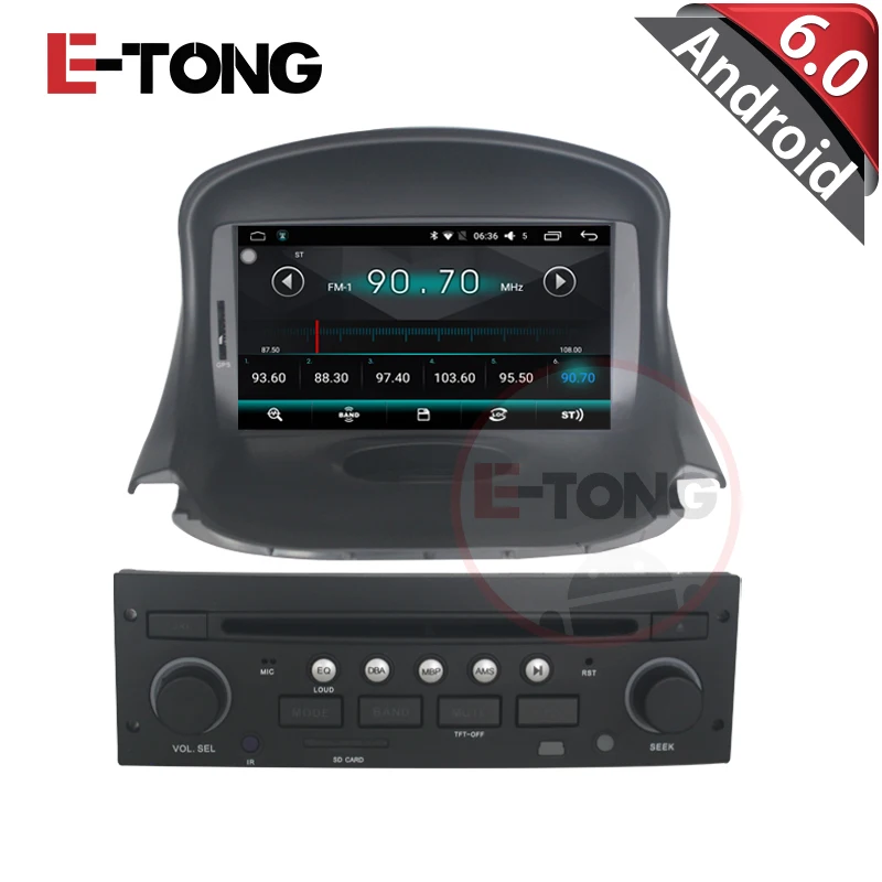 7 &quotHD 1024*600 Android 6.0 Автомобильный DVD GPS для Peugeot навигации Радио Wi Fi стерео 4 ядра|car dvd