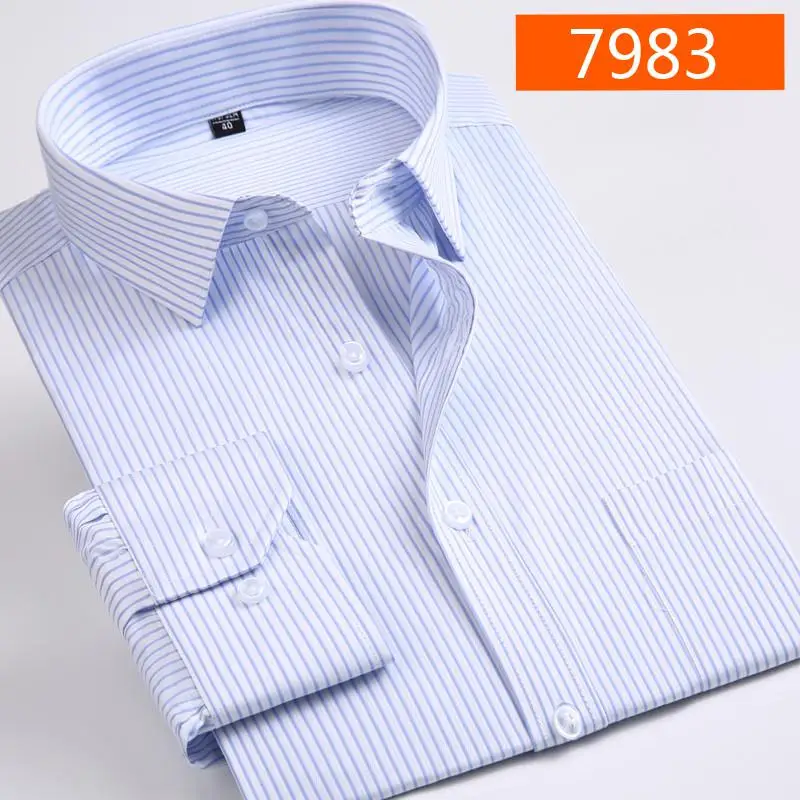 Новое поступление, модная мужская рубашка из хлопка большого размера, формальная Весенняя Мужская рубашка с длинными рукавами высокого качества, большие размеры M-7XL8XL 9XL 01 - Цвет: 7983