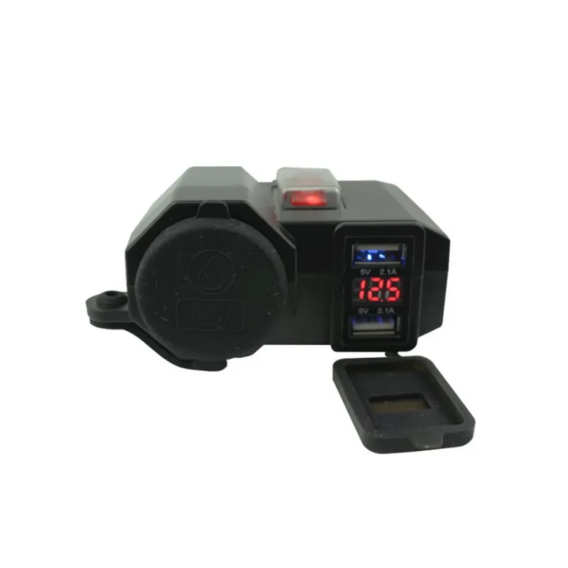 دراجة نارية ولاعة السجائر 12 v العالمي للدراجات النارية USB للهاتف المحمول شاحن شاحن سيارة تعديل مع التبديل للماء