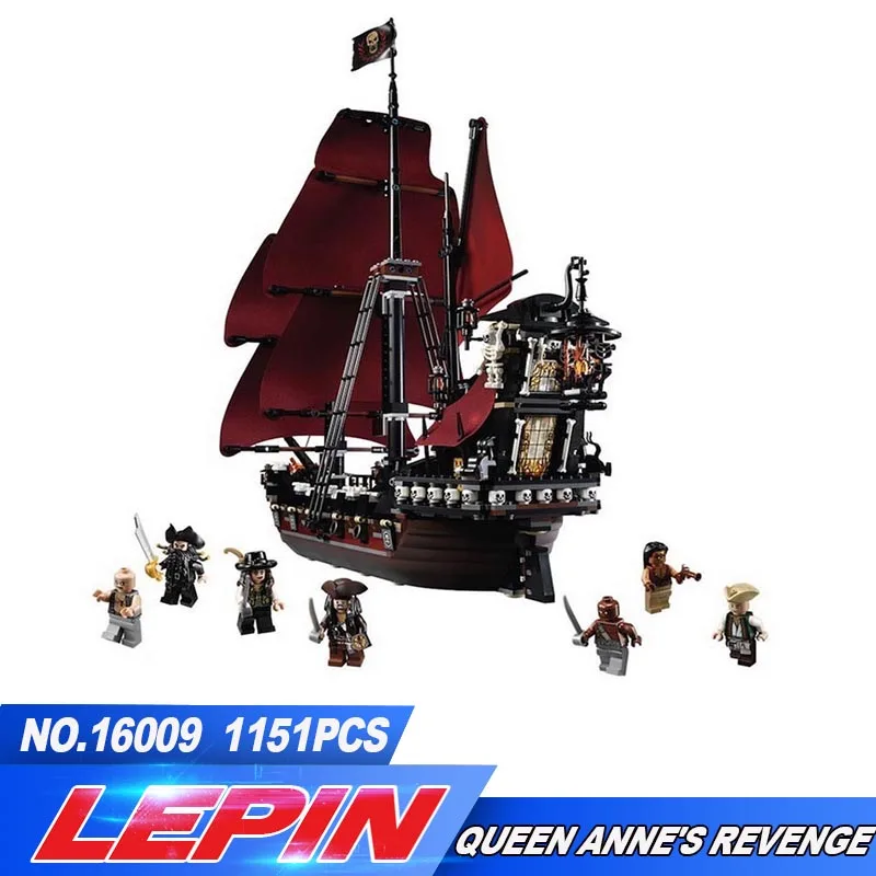 

LEPIN 16009 1151pcs Queen Anne's revenge Pirates of the Caribbean Building Blocks Set Bricks Compatible legoed toys for children