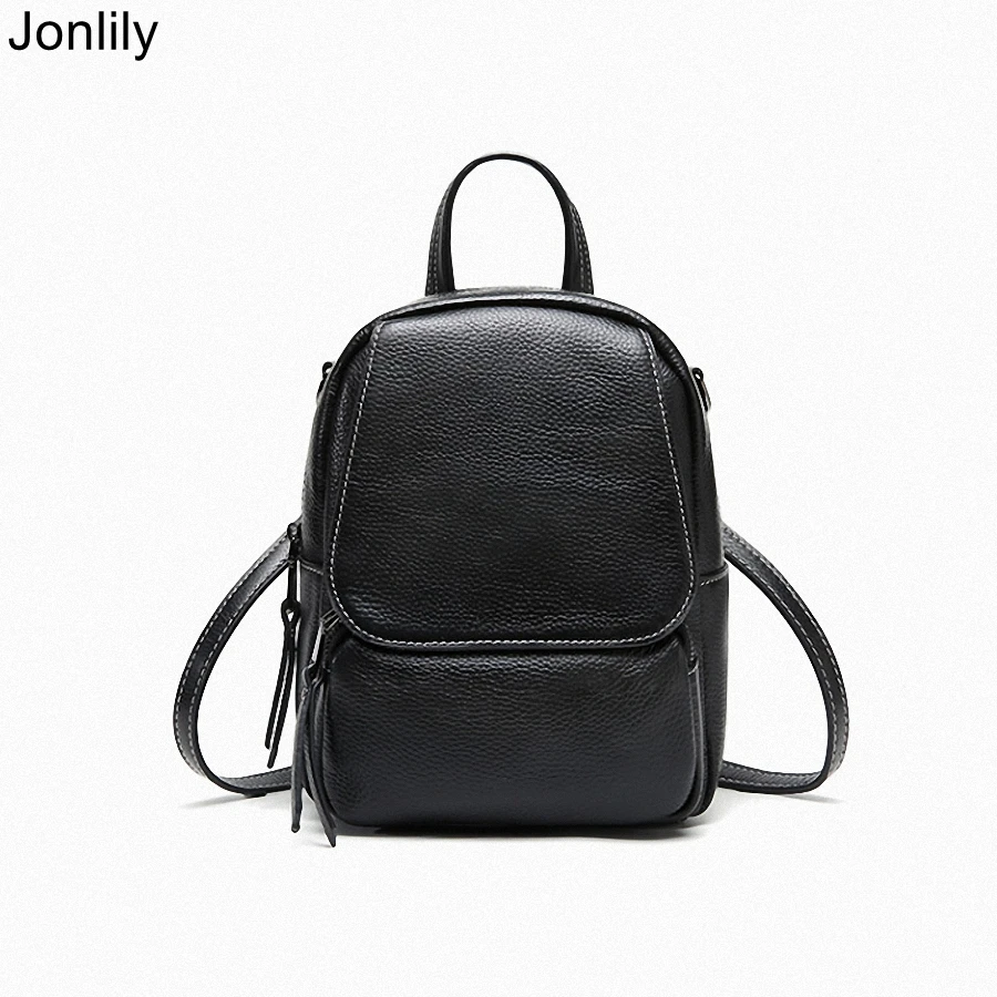 

Jonlily Women Genuine Leather Small Backpack Teens Elegant Mini Daypack Stylish and Casual Purse for Ladies -KG179