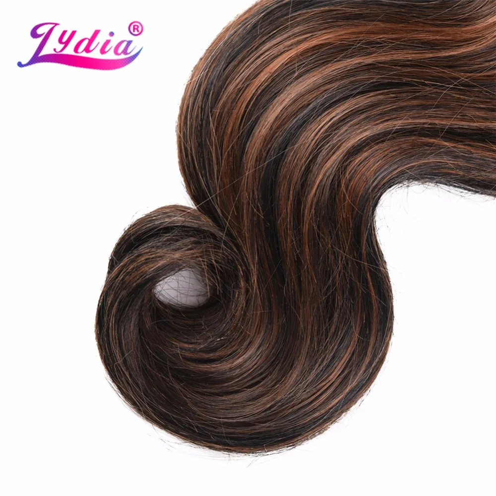 Лидия объемная волна Наращивание волос Yaki Body 1"-26" уток волос Омбре цвет 1 пучок завивка искусственных волос для женщин пучок волос s