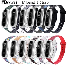 BOORUI новые mi band 3 ремень с серебряной металлический корпус Correas mi ремешок камуфляж mi 3 Smart аксессуары ремень для xiaomi mi3