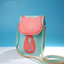 19 12cm Women Bags Fashion Cartoon Shape Touch Screen Mobile Phone Bag Mini Coin Candy Color