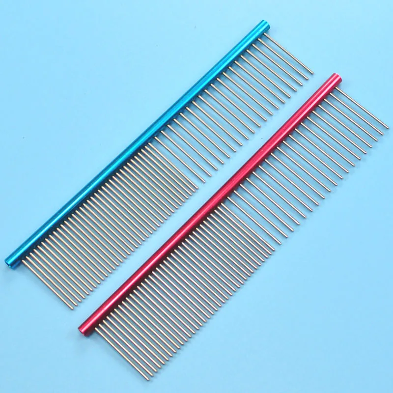 Stainless Steel Straight Row Needle Comb Pet Dog Combs Colored Goods 5pcs | Дом и сад