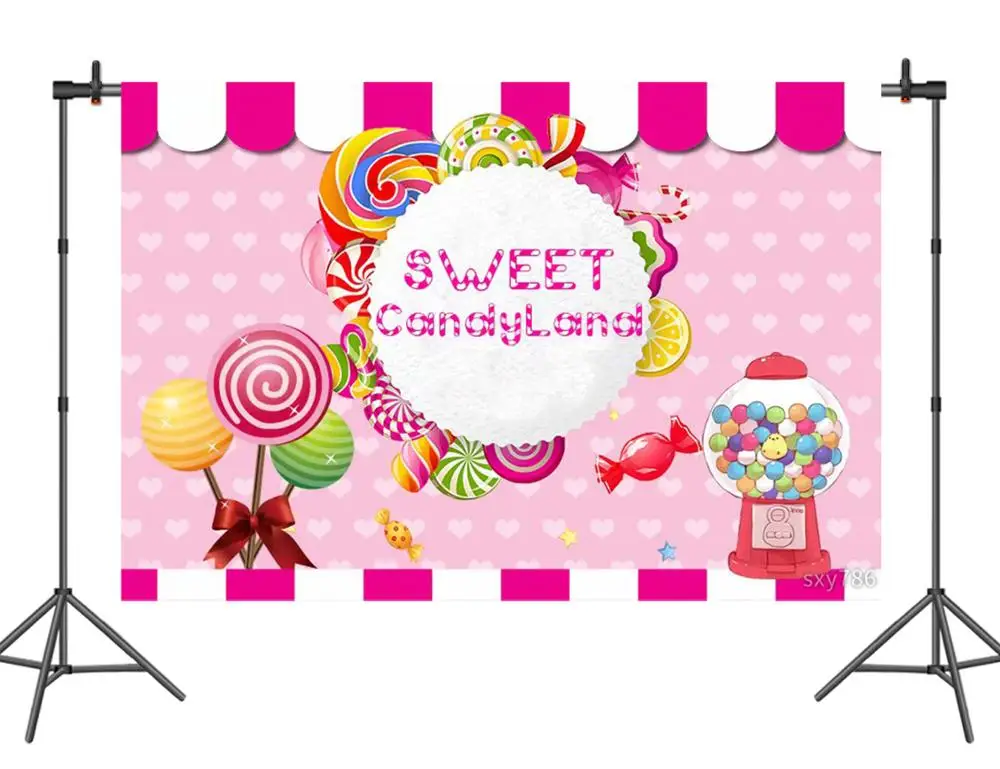 Sensfun Пользовательские Дети День рождения фотографии фоны розовый сладкий candyland