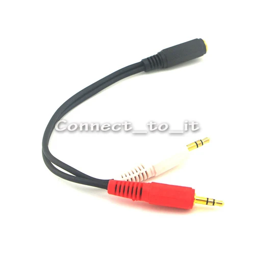 5 pcs lot 3 5mm Female to 2 Male connector adapter Y Splitter Audio Earphone Headphone Extension Cable