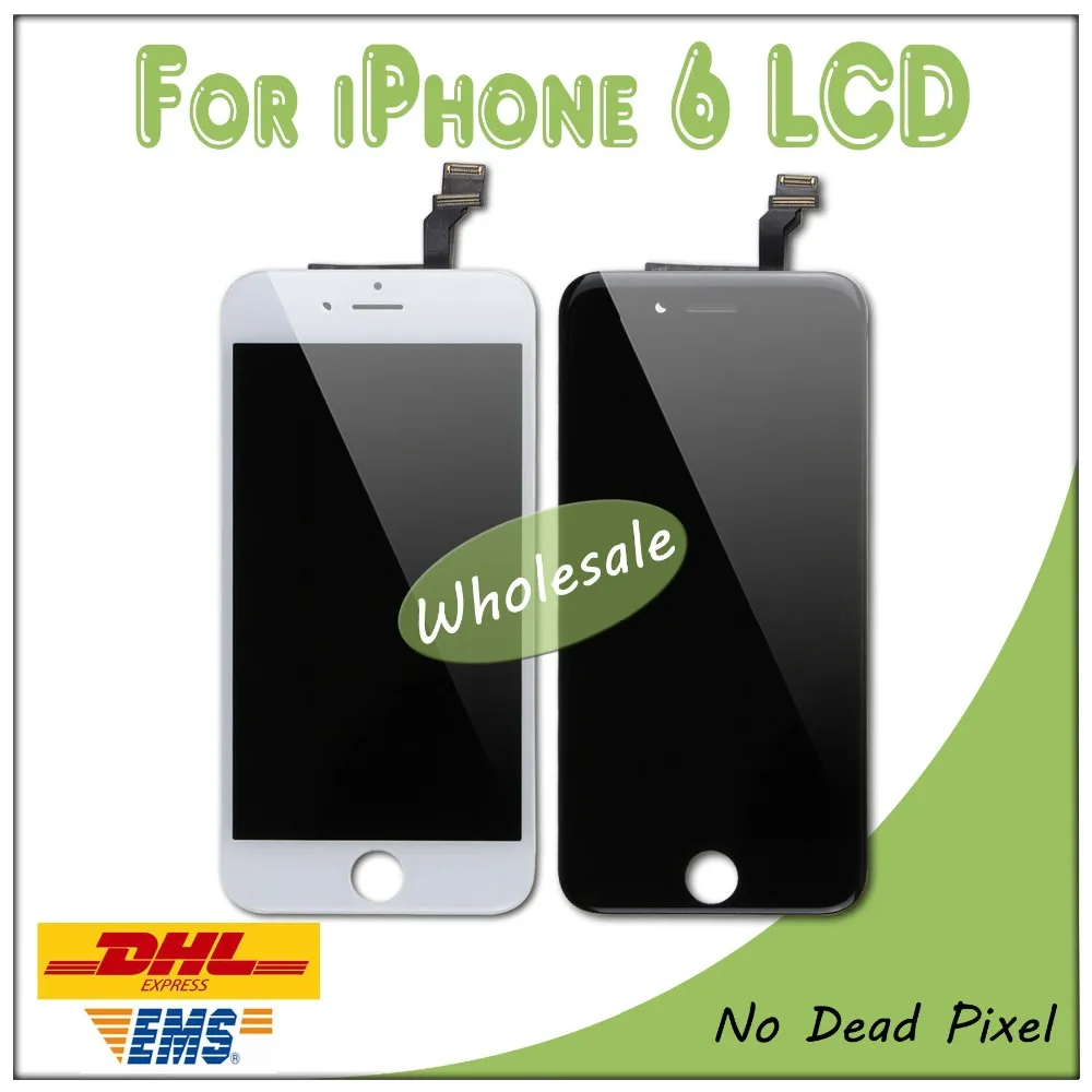 

20 PCS/lot Digitizer +Touch Screen and Display LCD For IPhone 6 6G Replacement Grade AAA Black White