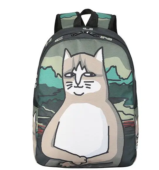1 шт. новинка милый креативный рюкзак Monalisa Mona lisa Cat большой крутой Школьный Рюкзак