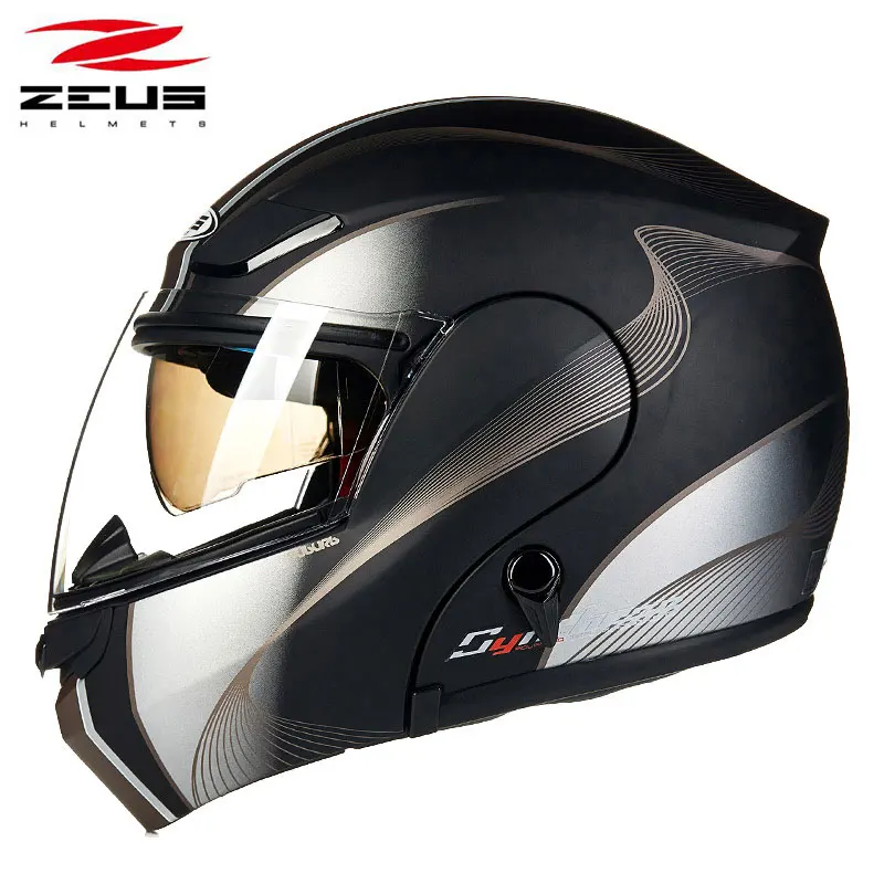 ZEUS модульная Bluetooth шлем защитное снаряжение полный лицо мотоцикл двойные линзы capacete 3000A - Цвет: 1