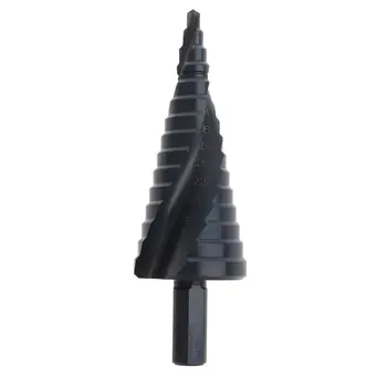 

HSS Spiral Step Cone Drill Bit Metal Hole Cutter Titanium Nitride Coated 4-32mm