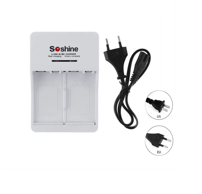 Soshine V1 9V li-ion Ni-MH зарядное устройство с 2 слотами Вход: AC 90-260VAC 50/60Hz EU/US Plug-250 V |