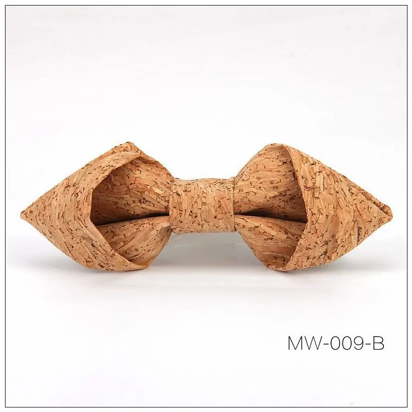 Пробка деревянный галстук-бабочка галстуки Мужская Новинка ручной работы твердый галстук-бабочка для мужчин свадебные аксессуары для вечеринок галстук - Цвет: MW-009-B