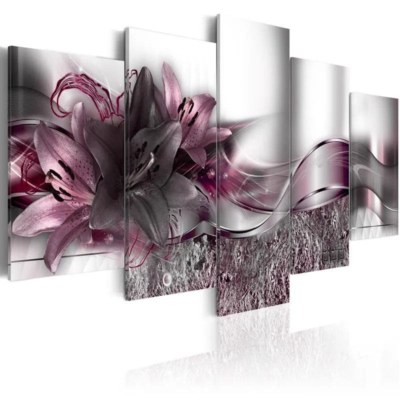 

Top Wall Deocr Canvas Painting 5 Pcs Flower series Modern Printed Oil Pictures Beauty In Home Living Room No Frame or framed