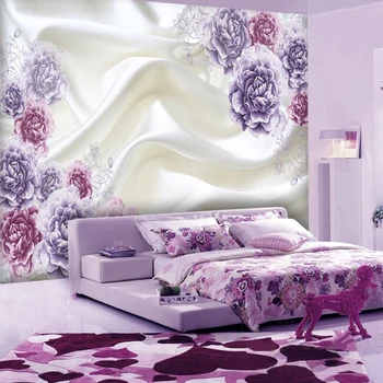 

Hottest 3D Stereo Silk Flower Wallpaper Living Room Bedroom Interior Home Decorative Mural European Style Papel De Parede Floral