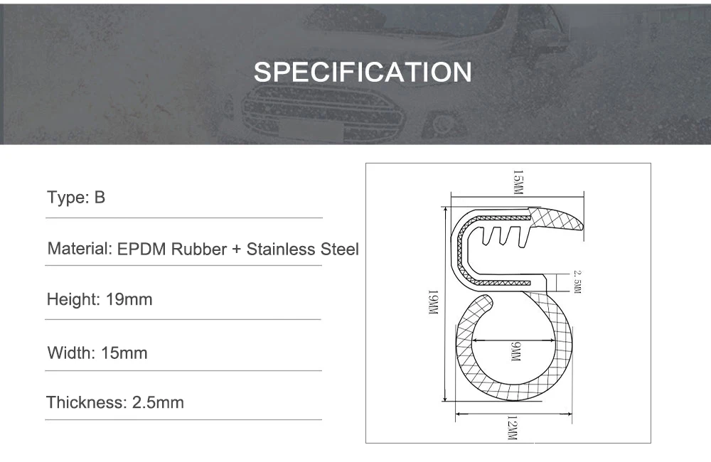 2x85 см B стойка анти-шум пылезащитные уплотнительные полоски обшивка резины для Авто Передняя Задняя Дверь Край