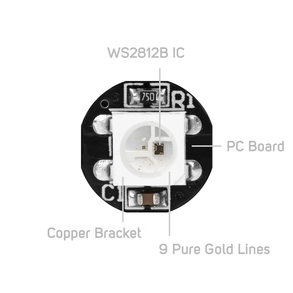 10 ~ 200 шт. WS2812B RGB светодиодный чип с радиаторной платой мм * 3 черный/белый PCB SK6812 5050