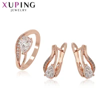 Xuping ファッションローズゴールド色メッキジュエリーセットエレガントな高品質女(China)