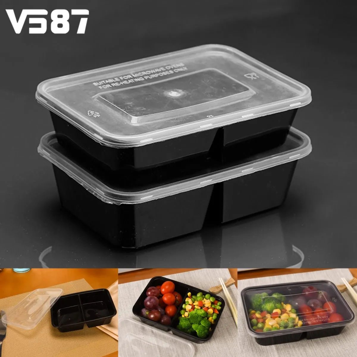 10Pcs 500ml Meal Prep Containers Set Plastic Food Storage Reusable