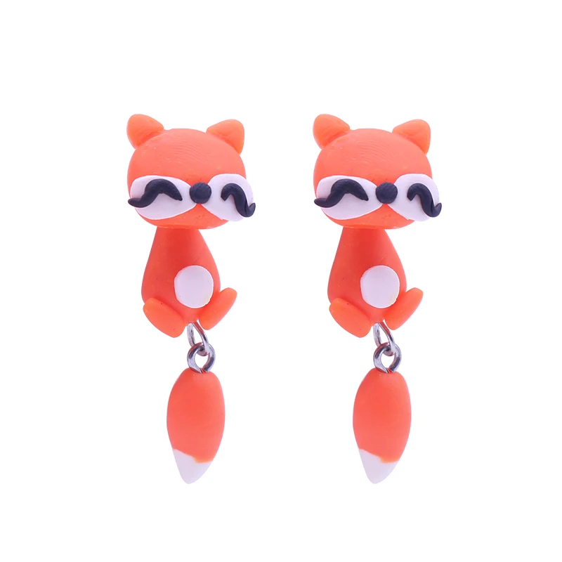 Handmade-Fox-Polymer-Clay-Earrings-Cartoon-Fox-Earings-DIY-4Colors-Cute-Animal-Stud-Earrings-For-Women (3)