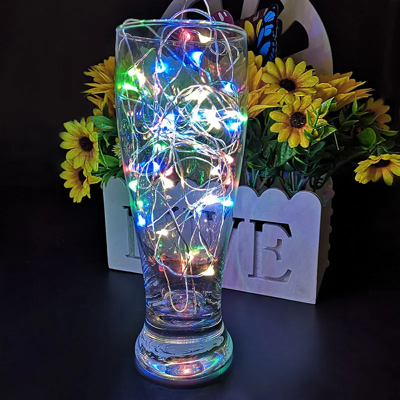 

1M 2M 3M 5M 10M LED String Lights Garland Fairy Light Christmas String Lamp Xmas Silver Wire Wedding Home Party Decoration