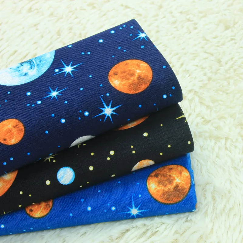 

half yard import retro fabric cotton linen with star sky series print, handmade DIY patchwork bag cloth A692