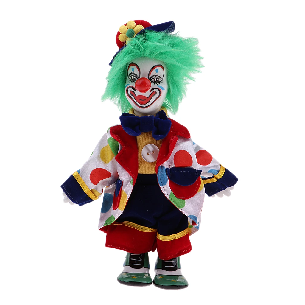 18cm Ceramic Clown Figure Doll Halloween Ornaments Home Table Desk Top Decor #4