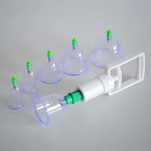 6pcs Household Can cups chinese vacuum cupping kit pull out a apparatus therapy relax massagers curve suction pumps body massage