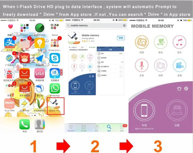 LL trader 32/64G Flash Drive Storage Memory Stick флеш-накопитель, OTG 128G usb-флеш-накопитель 2,0 для iOS iPhone 8/iPad/Android/PC