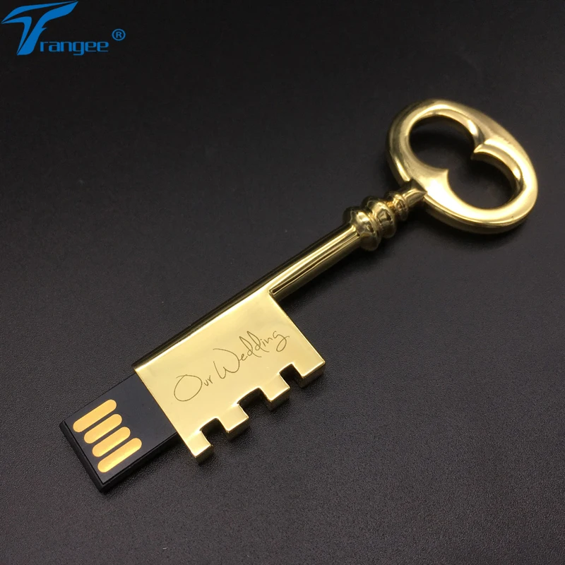 USB флеш накопитель Trangee skeleton key 4 ГБ 8 16 32 флешка золотой usb 2 0 с бесплатным логотипом