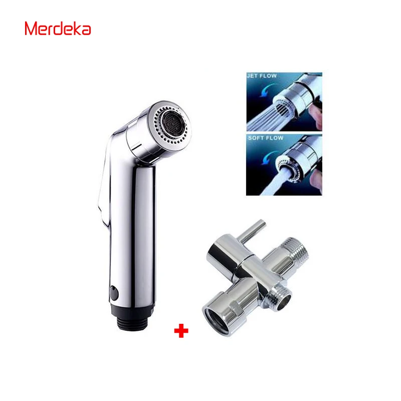 

Round ABS Chrome Finish Bidet Shower Sprayer For Washing Toilet Bathroom Handheld Shower Head With Water Diverter