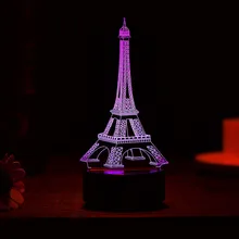 3D светодио дный свет торт форменная башня 3D свет настольные лампы 7 цветов 3D Оптические иллюзии огни Окт 2