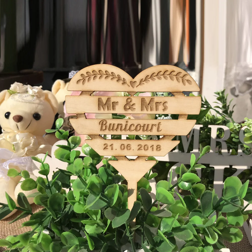 Personalized Wedding Cake Topper Custom Names Personalized Name Wood Cake Topper Rustic Wedding Cake Topper