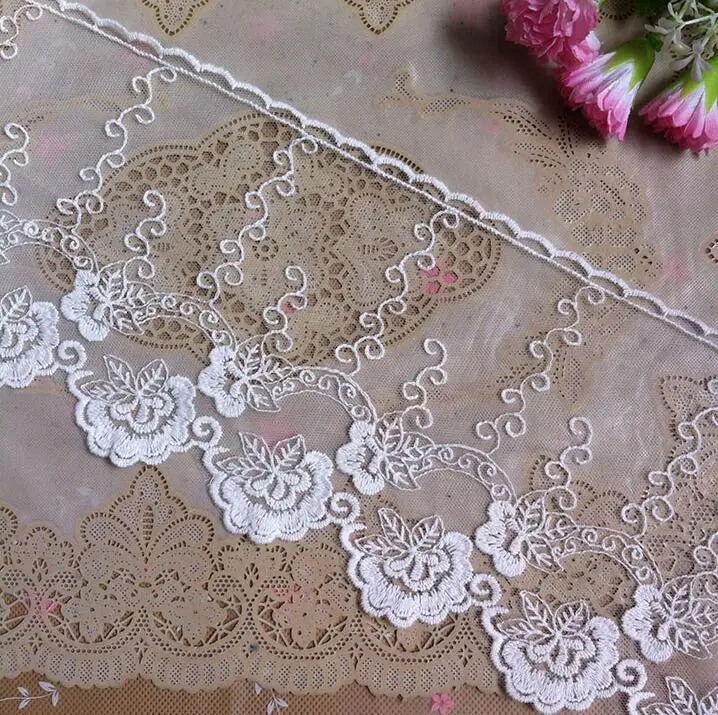 

2 Meters 13cm DIY Accessories Guipure Lace Ribbon Sewing Applique White Lace Trim Tape Wedding Party Decor Craft