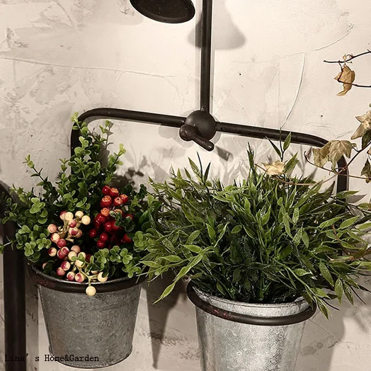 industrial vintage retro metal faucet wall planter pot (2)