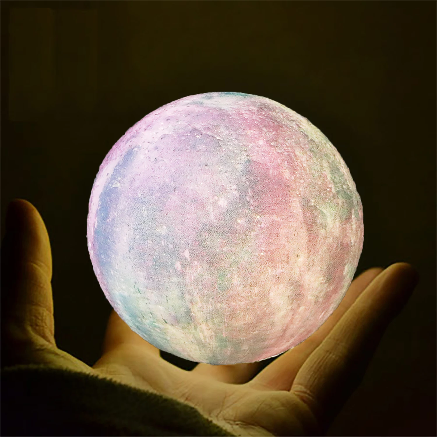 2019 Новое поступление 3D печать галактика луна лампа красочные изменения