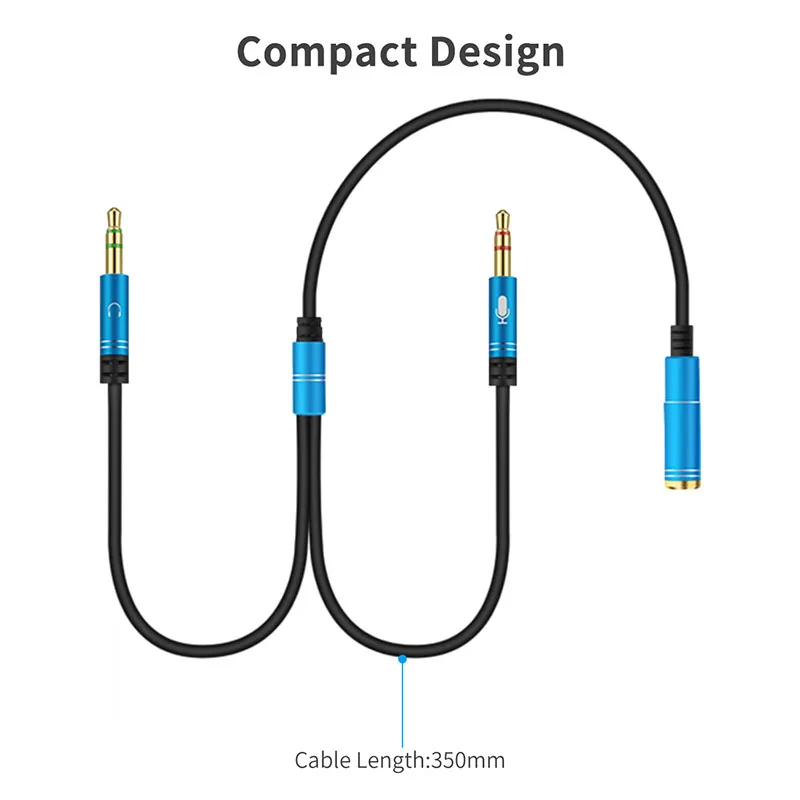 Audio extend Cable Headphone Splitter for Computer 3.5mm Female to 2 Male 3.5mm Mic Audio Y Splitter Cable Headset to PC Adapter Audio extend Cable Headphone Splitter for Computer 3.5mm Female to 2 Male 3.5mm Mic Audio Y Splitter Cable Headset to PC Adapter